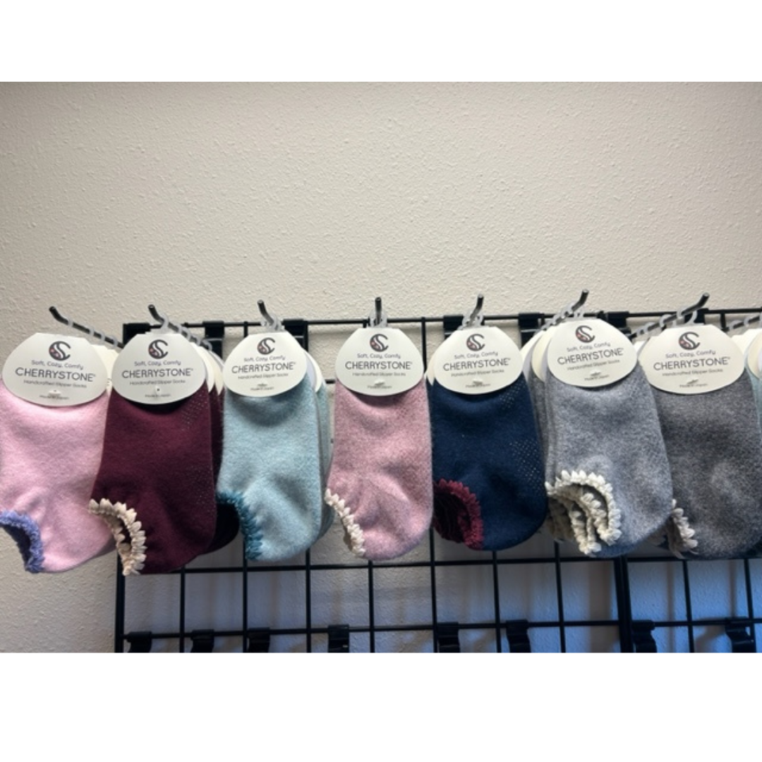 Handcrafted Angora Slipper Socks | Grips | M