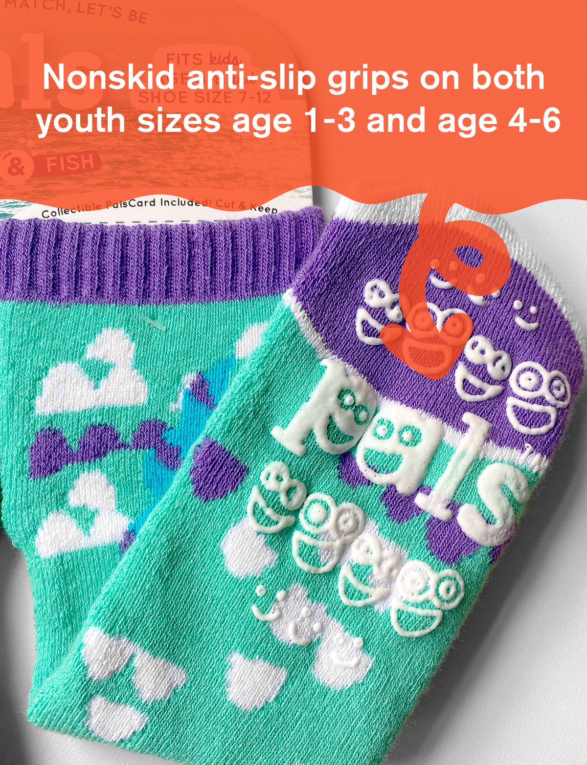 Dolphin & Fish Mismatched Non-Slip Kids Socks