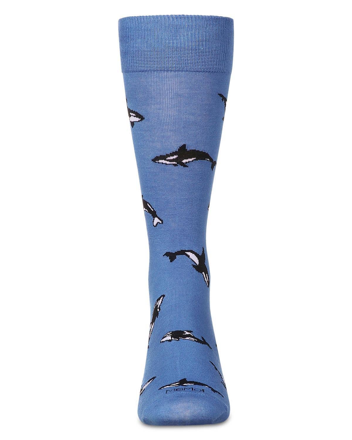 Memoi/Men's Whales Rayon From Bamboo Crew Socks