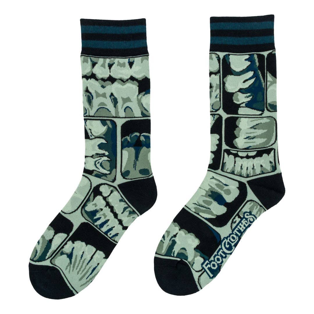 Foot Clothes/Too Cool for Flossing Teeth X-Ray Crew Socks