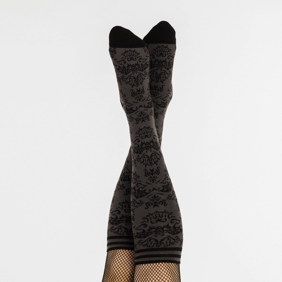 Foot Clothes/Bat Damask Knee High Socks