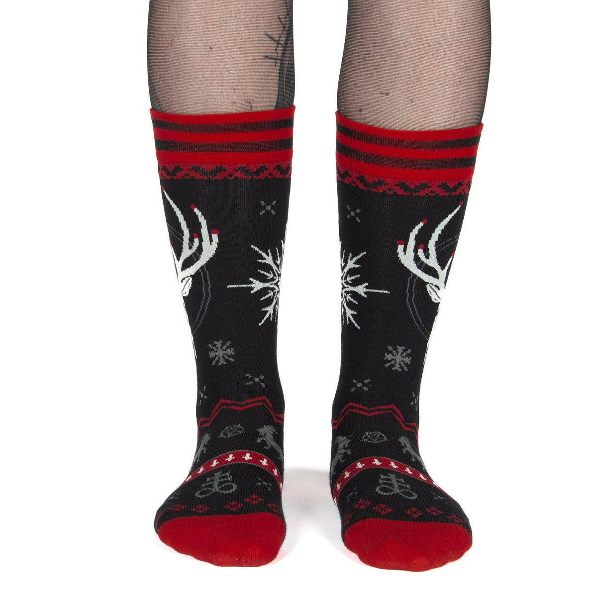 Foot Clothes/Beelzebuck Ugly Xmas Sweater Crew Socks