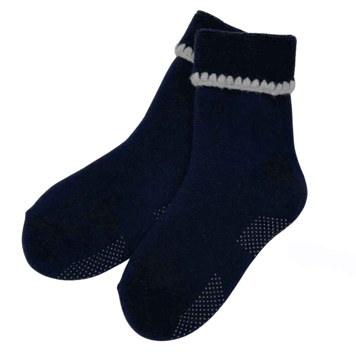 Cherrystone/Handcrafted Wool Slipper Cuff Socks| Modern Earth| Grips| M