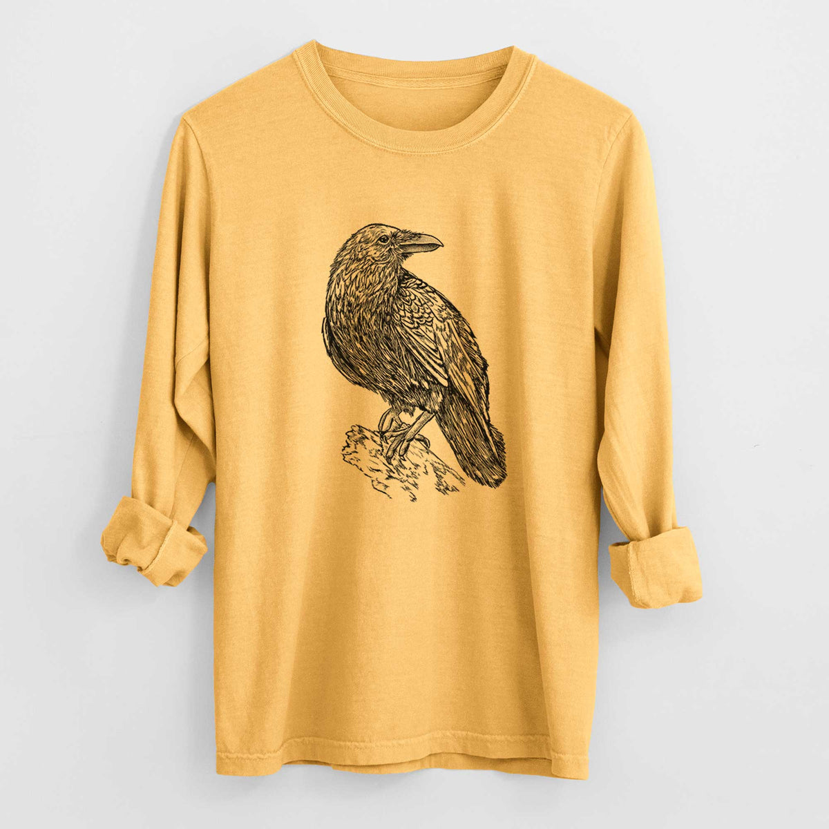 BeCause/Corvus corax - Common Raven - Heavyweight 100% Cotton Long Sleeve