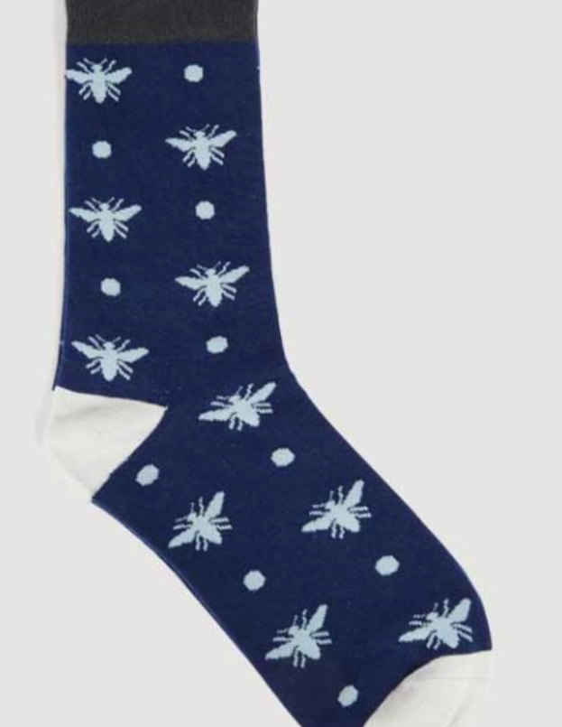 Quintessential Bamboo Socks Mens Socks/Bees - Navy