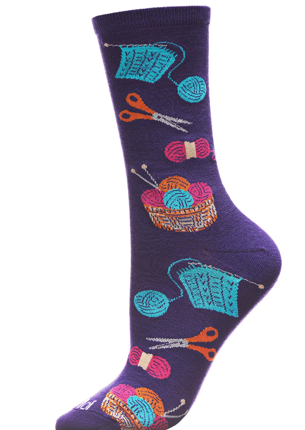 Memoi/Knitting Bamboo Blend Crew Socks