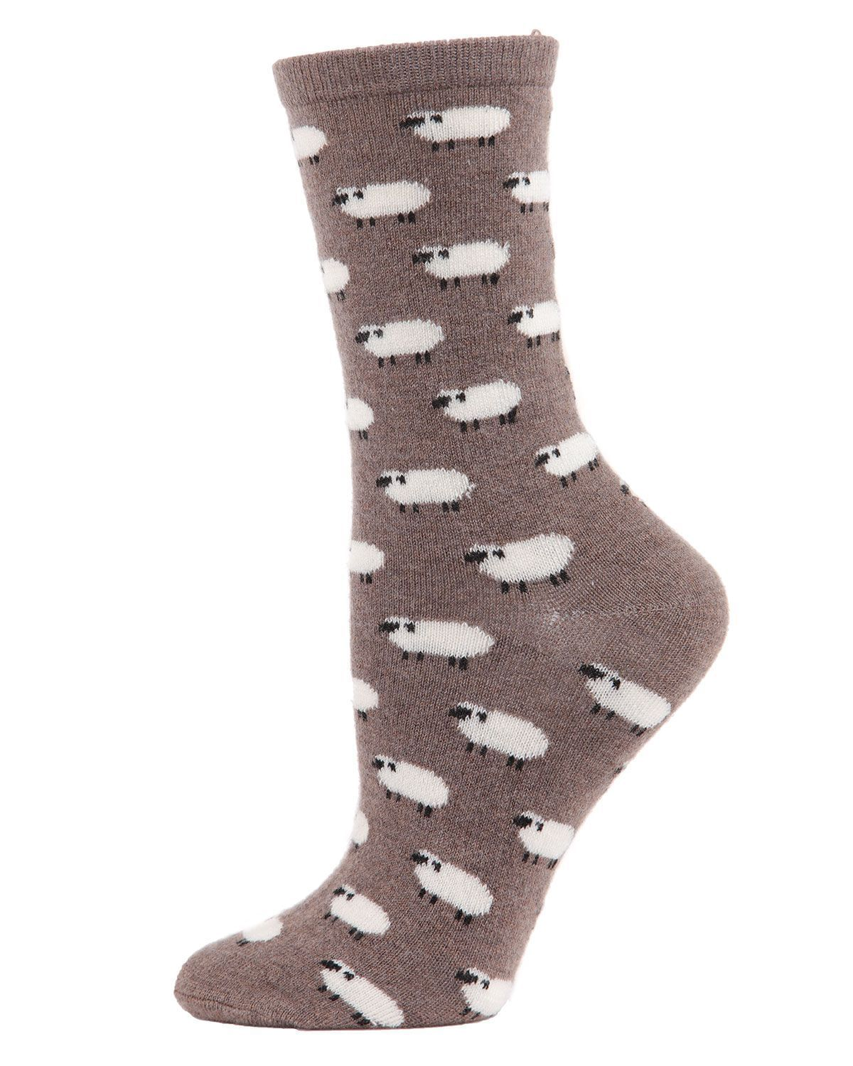 Memoi/Women&#39;s Soft White Sheep Cashmere Blend Crew Socks