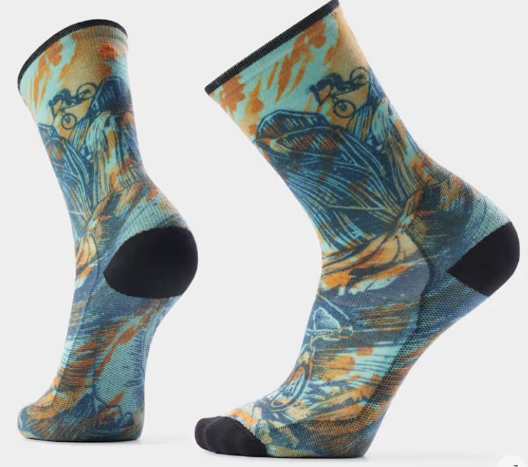 Smartwool/Bike Rugged Ride Print Crew Socks Zero Cushion