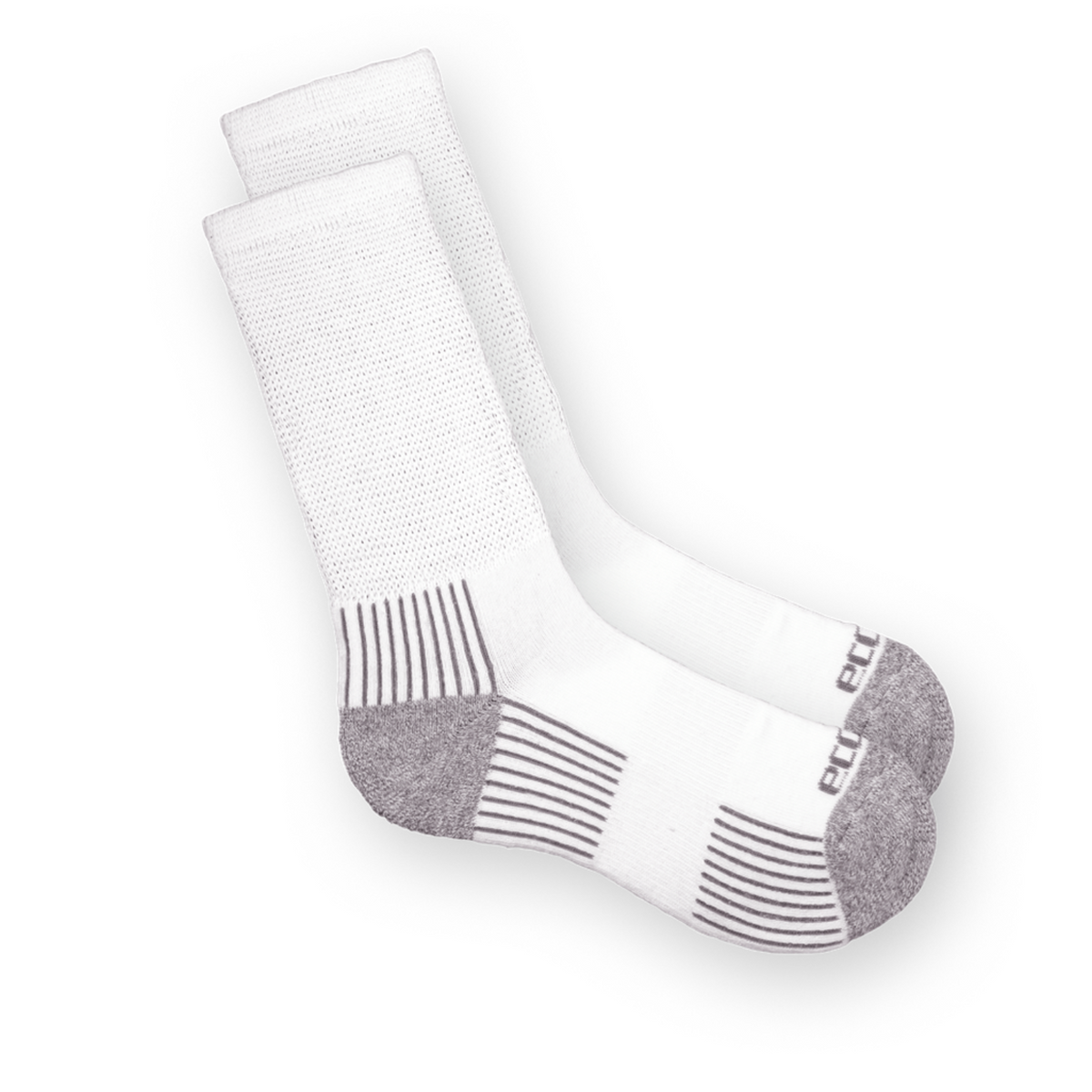 Ecosox Diabetic Non-Binding Bamboo Crew women&#39;s and men&#39;s socks in white