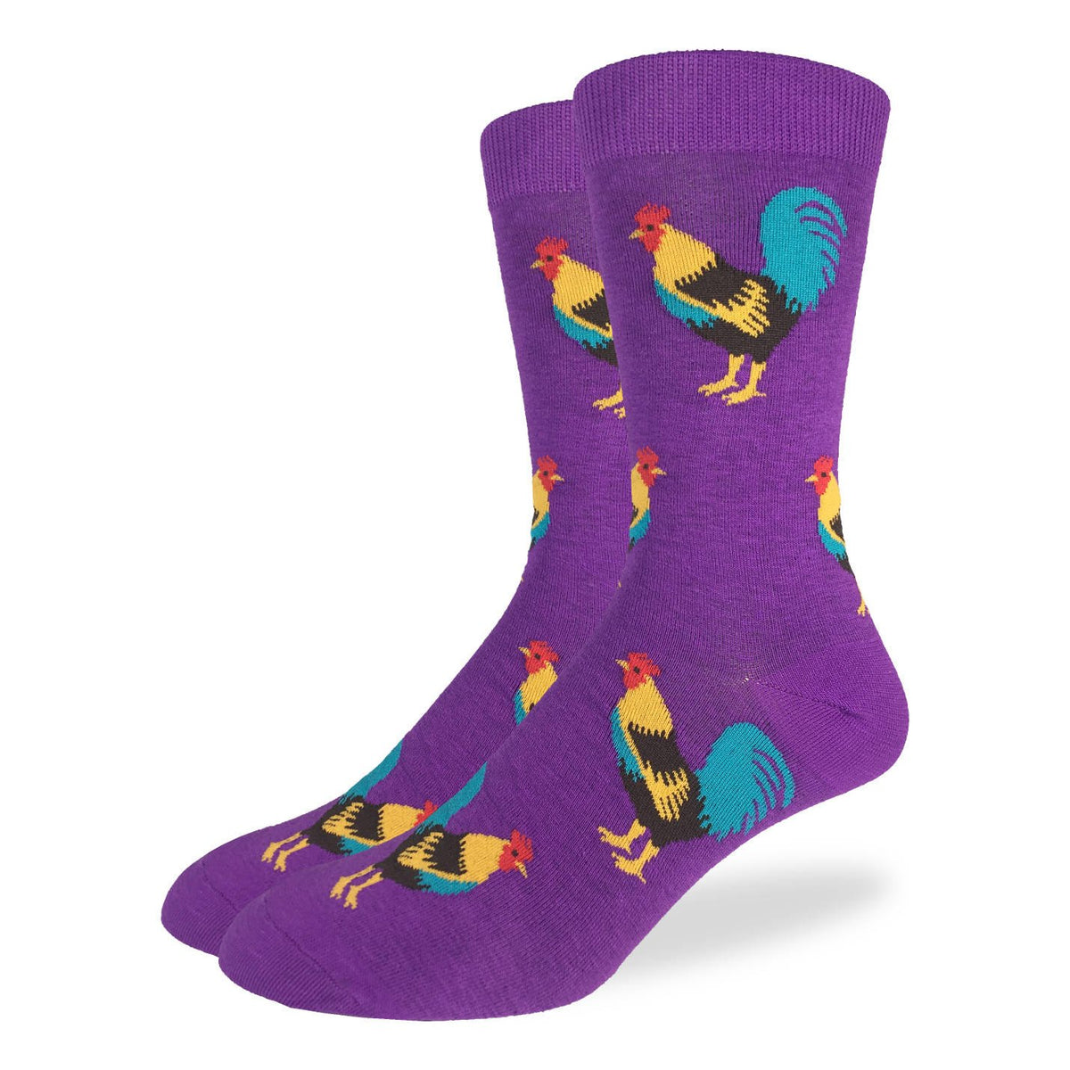 Good Luck Sock Purple Rooster men&#39;s sock