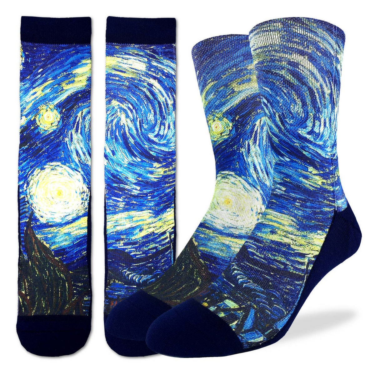 Good Luck Sock featuring Van Gogh&#39;s Starry Night men&#39;s sock