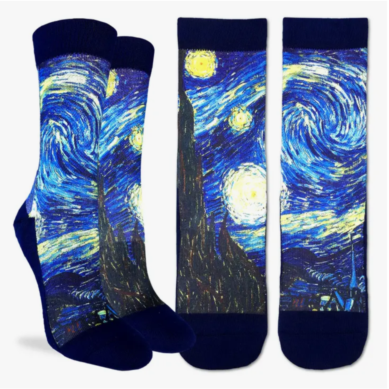Good Luck Sock featuring Van Gogh's Starry Night women's sock