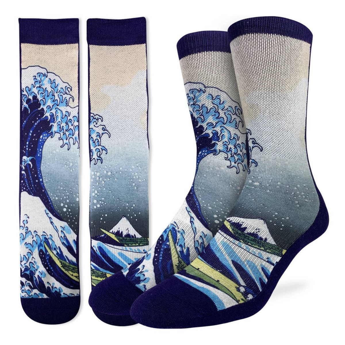 Good Luck Sock Great Wave Off Kanagawa men&#39;s sock on display