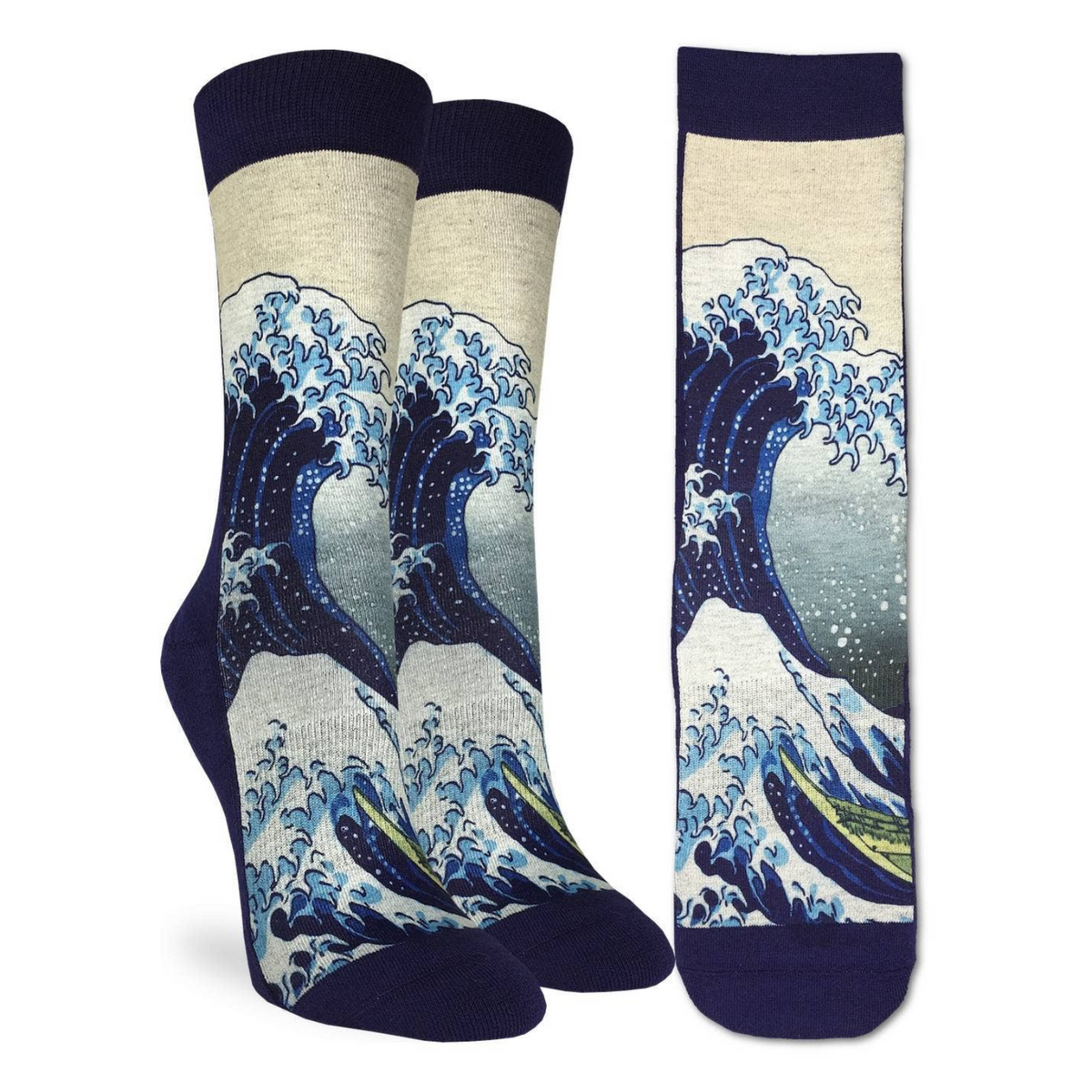 Good Luck Sock Great Wave Off Kanagawa women&#39;s sock on display