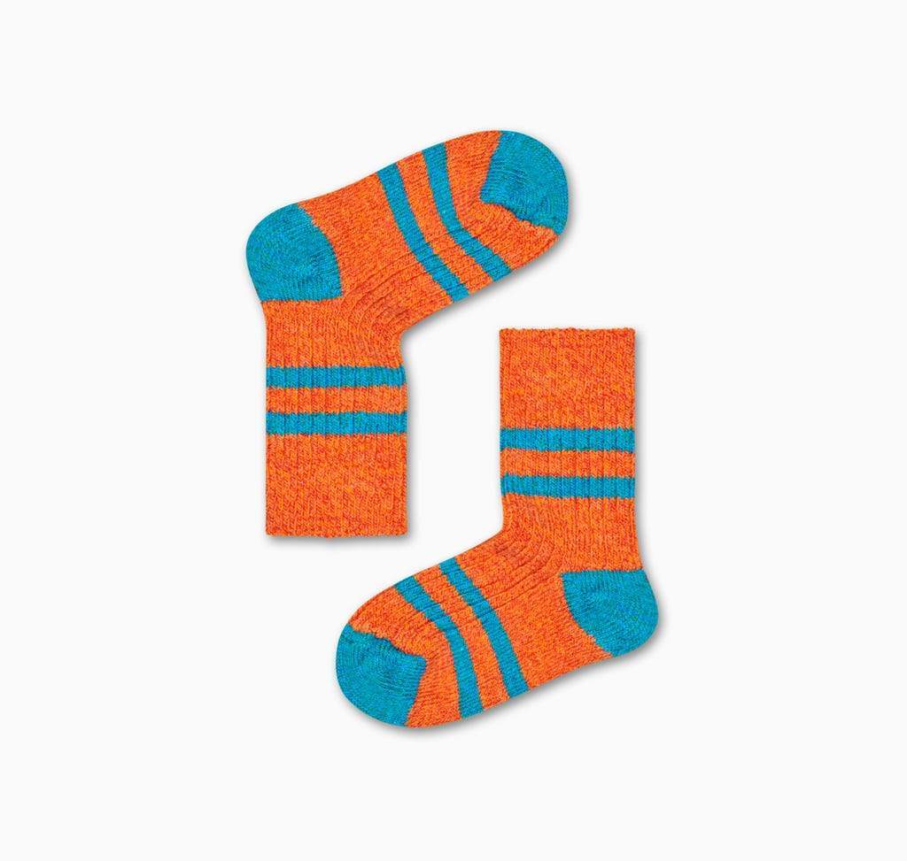 Happy Socks Wool Stripe Rib kid&#39;s sock