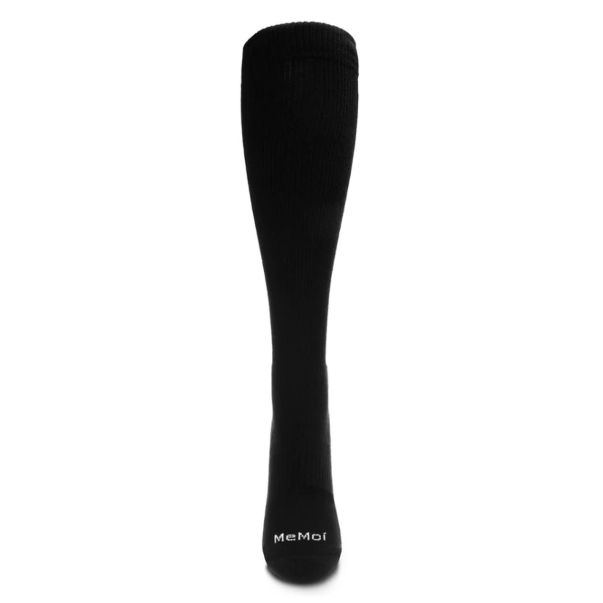MeMoi Classic Athletic Cushion Sole Cotton Moderate Graduated Compression in black from front