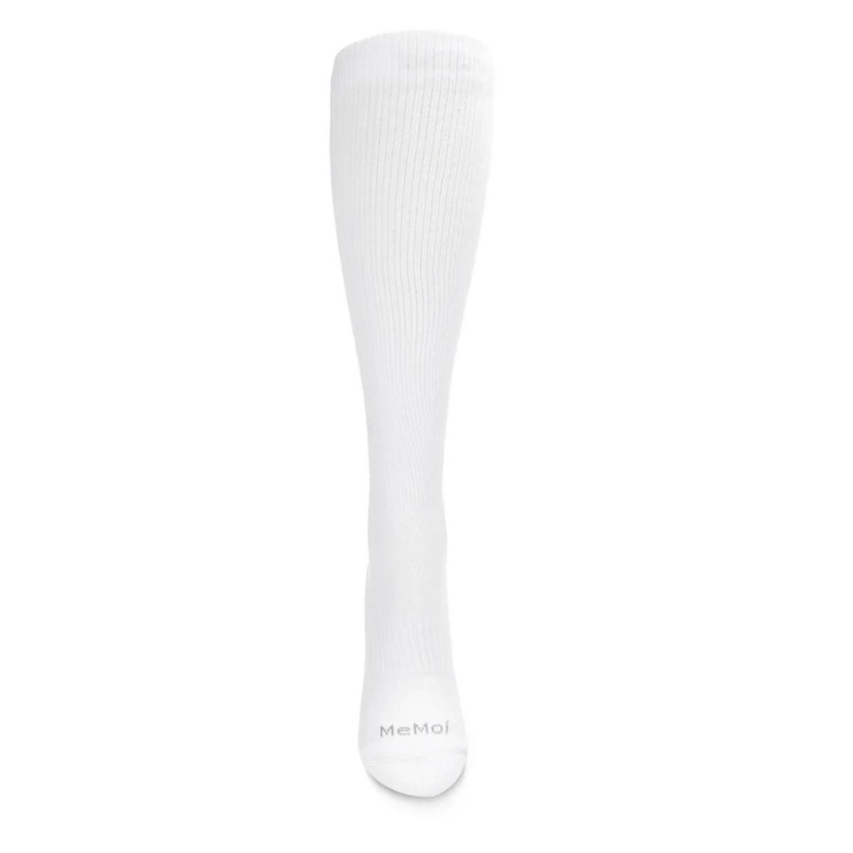 MeMoi Classic Athletic Cushion Sole Cotton Moderate Graduated Compression in white from front