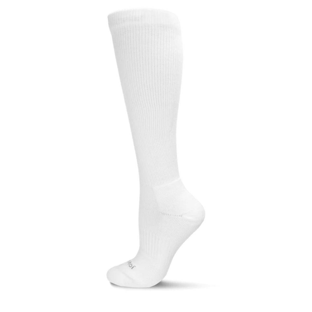 MeMoi Classic Athletic Cushion Sole Cotton Moderate Graduated Compression in white from side