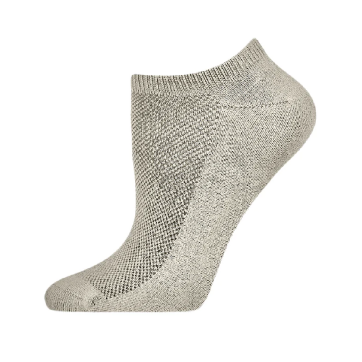 MeMoi Organic Cotton Mesh Top Breathable Liner women&#39;s sock in Cauliflower on display from side