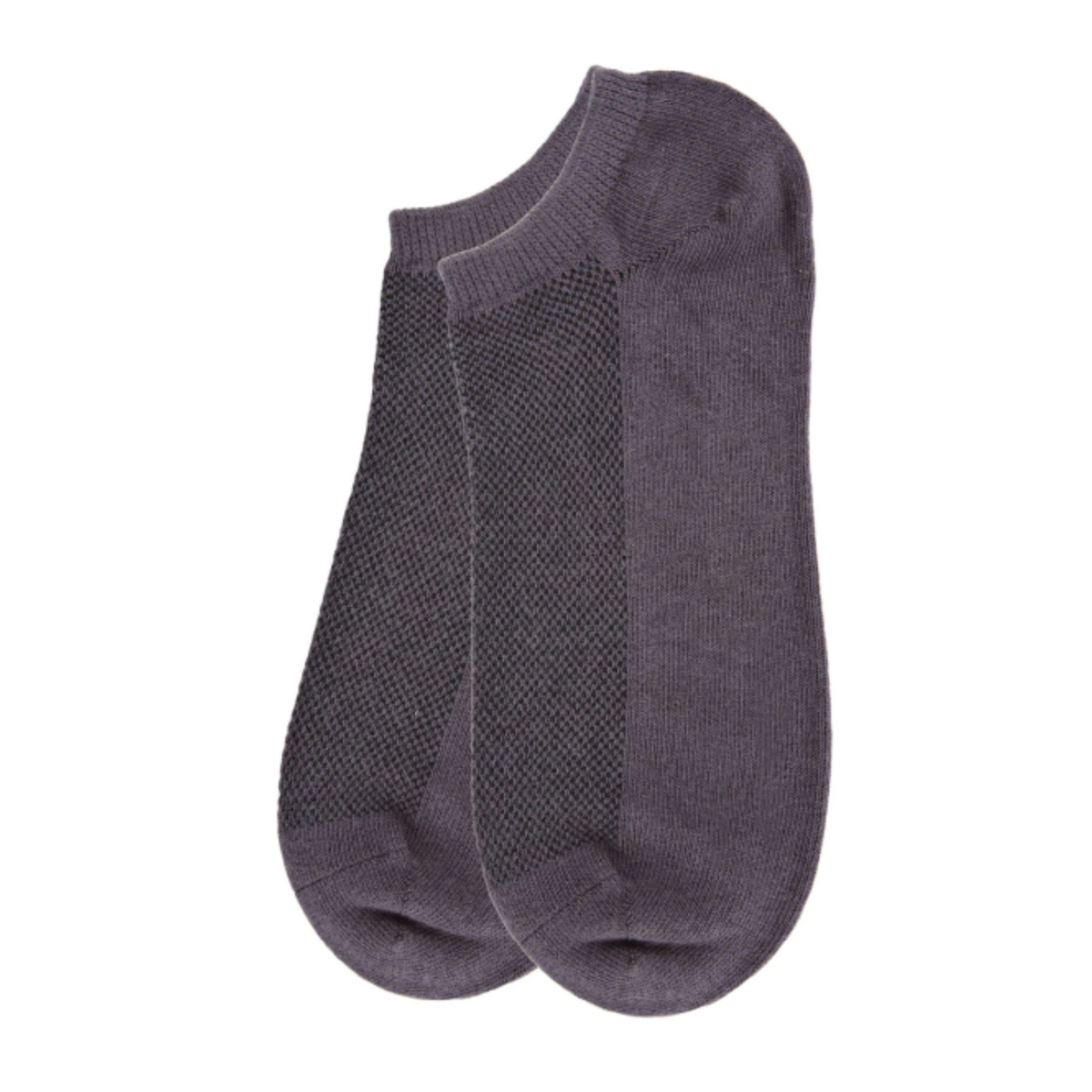 MeMoi Organic Cotton Mesh Top Breathable Liner women&#39;s sock in Earl Gray on display as a pair