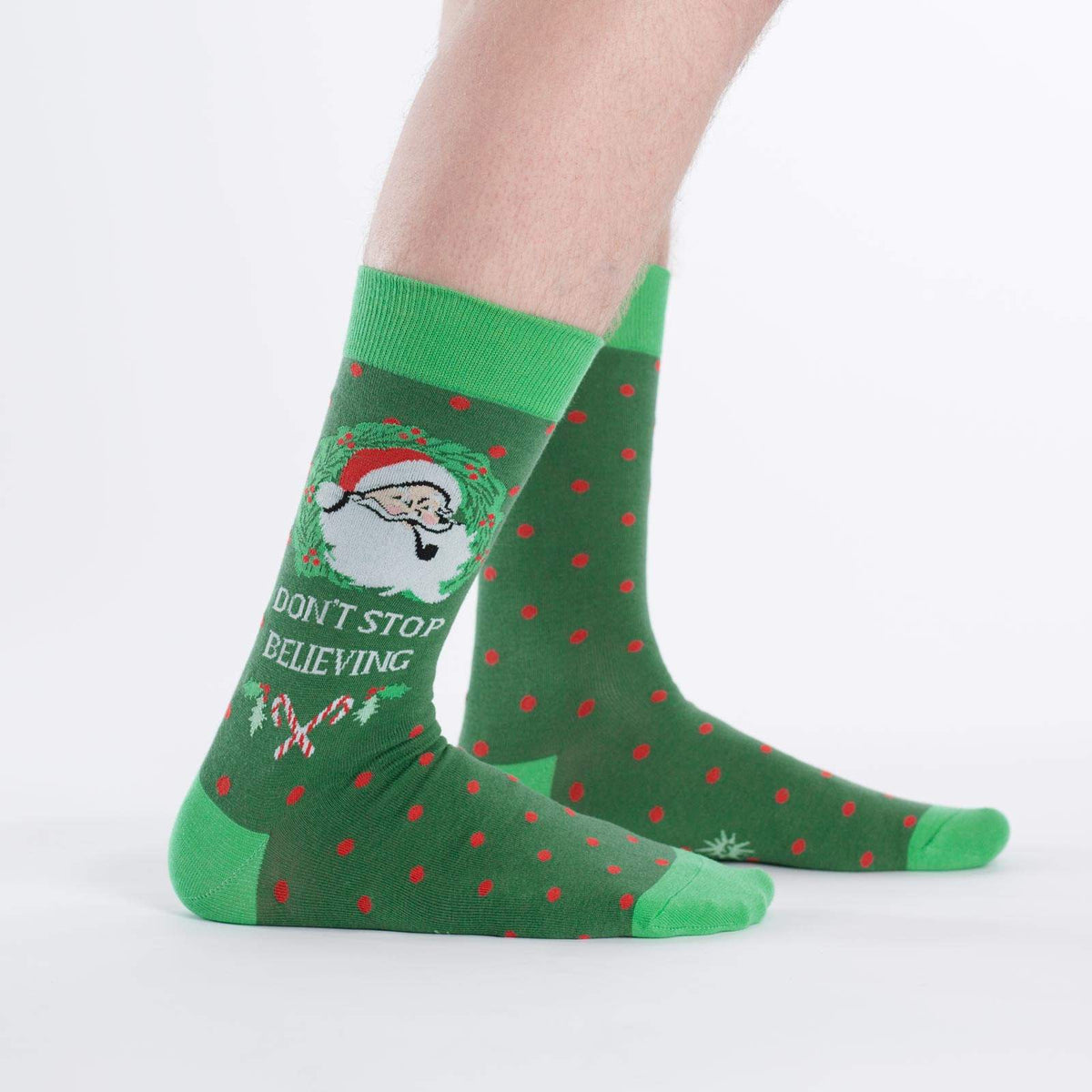 Sock It To Me Don&#39;t Stop Believing women&#39;s and men&#39;s socks