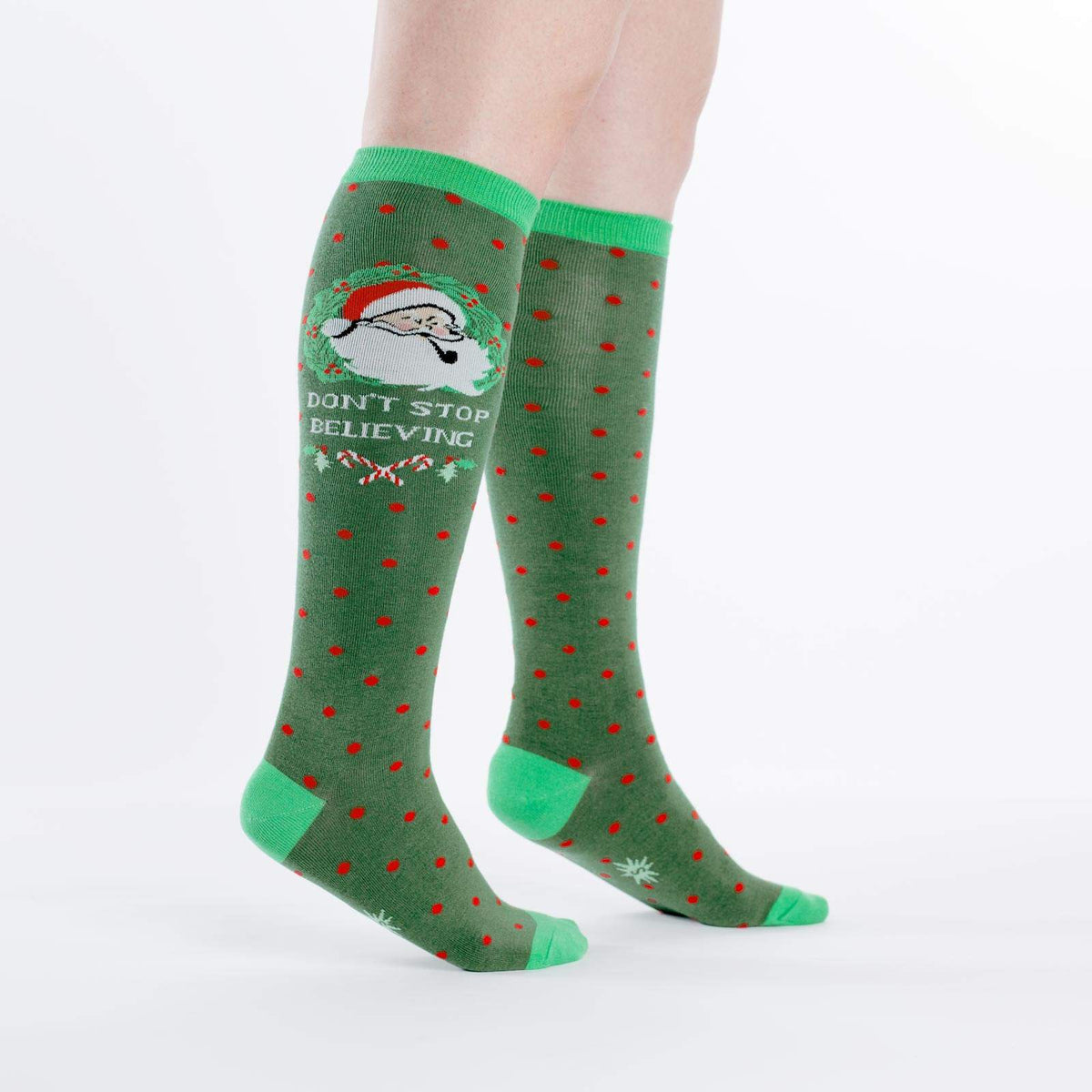 Sock It To Me Don&#39;t Stop Believing women&#39;s and men&#39;s socks