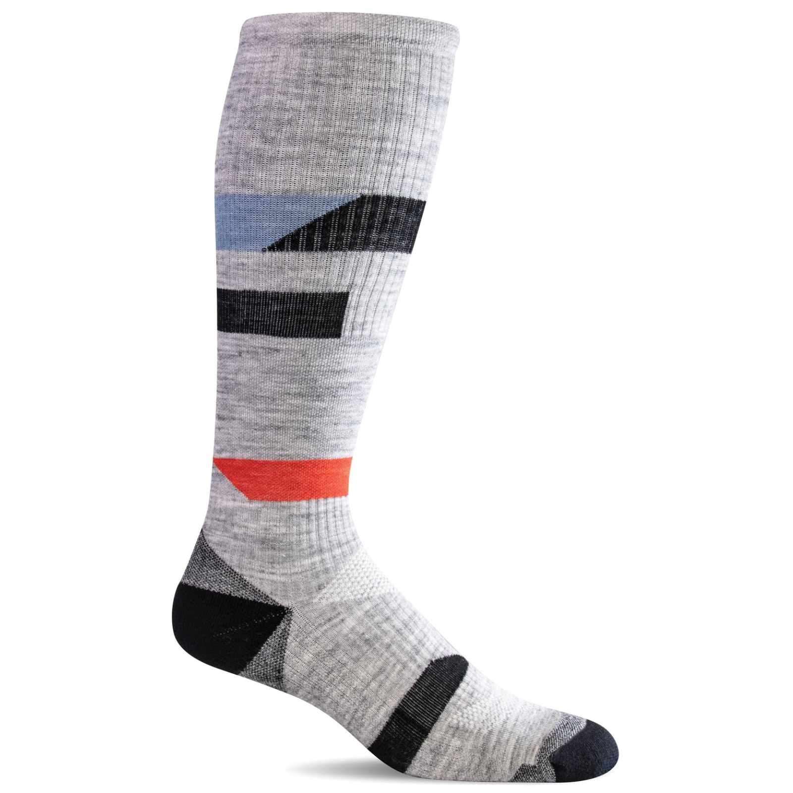 Sockwell Traverse OTC moderate graduated compression (15-20 mmHg) men's light gray knee high sock