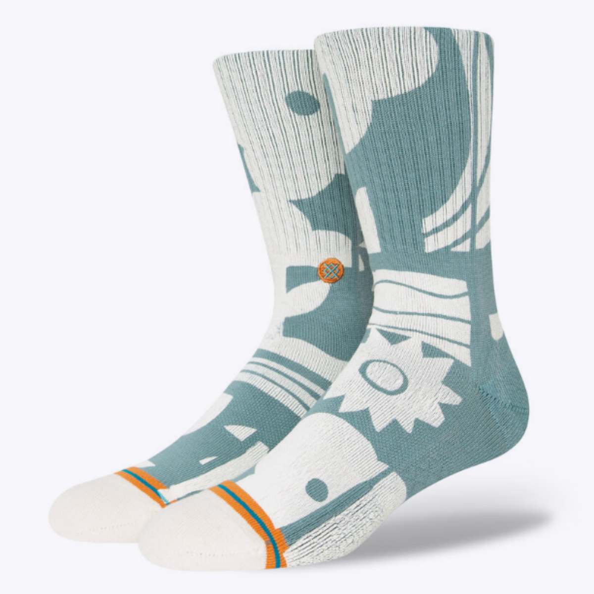 Stance Sun Dialed men&#39;s sock featuring pale blue sock with white graphic print